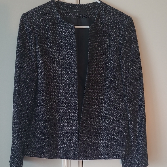Jones New York Textured Black and White Blazer - Picture 3 of 4